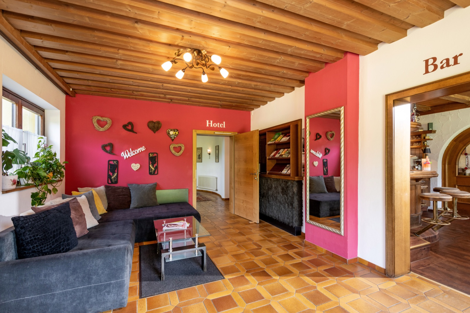 Lounge-Bereich in der Pension Berta